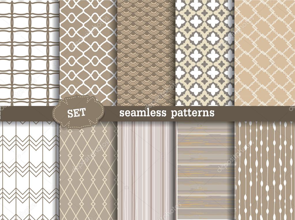 Set seamless pattern retro