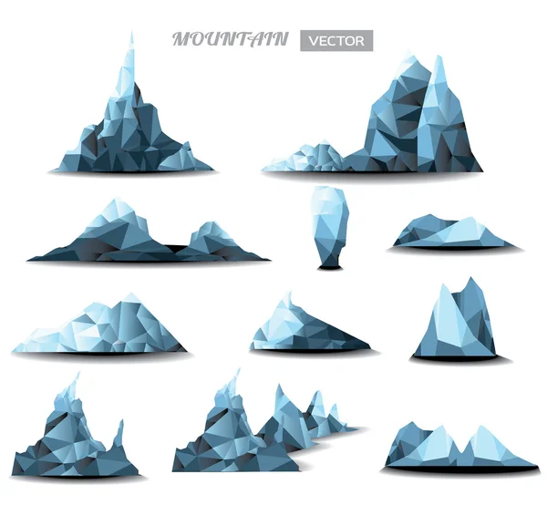 Montanha conjunto de fundo poligonal. ilustração vetorial — Vetor de Stock