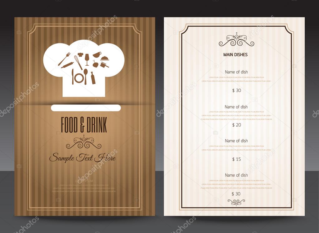 Restaurant or cafe menu vector design