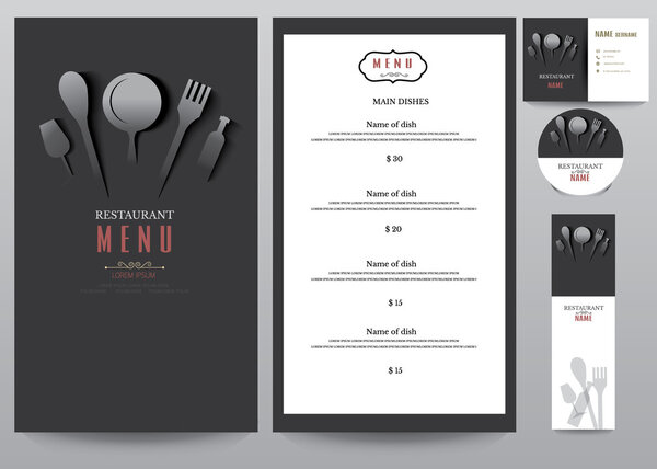 Restaurant menu design set.vector illustration