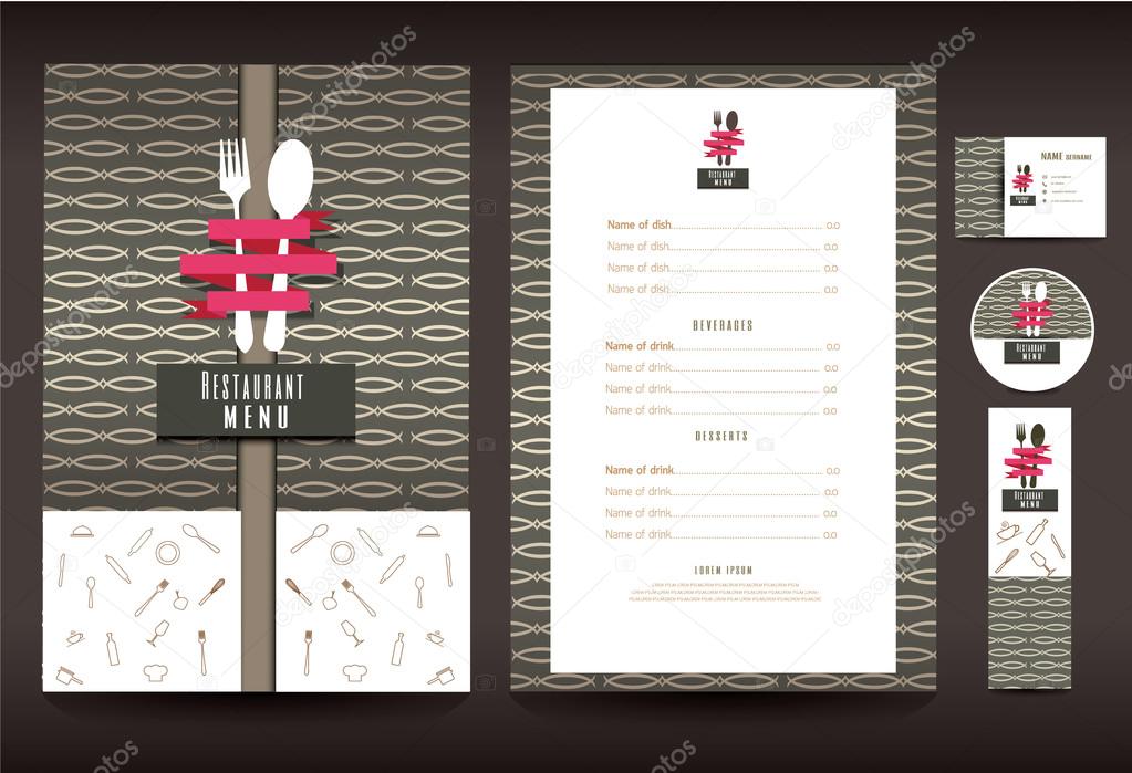 Restaurant or cafe menu vector design template vintage style