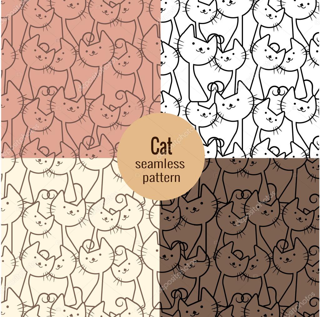 cat seamless patterns set,pattern swatches included for illustrator user, pattern swatches included in file, for your convenient use.