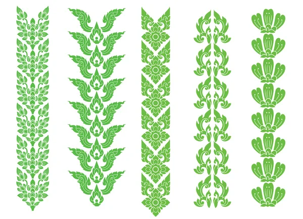 Fronteira padrão tailandês arte vetor, design tailandês — Vetor de Stock