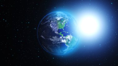 Planet Earth Güneş evren ya da boşluk, Küre ve bir bulutsu bulut galakside ile