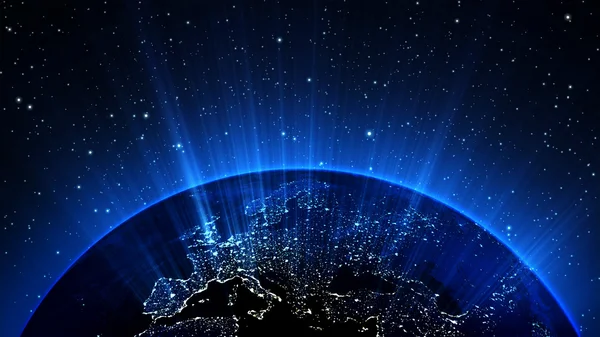 Planet Earth Güneş evren ya da boşluk, Küre ve bir bulutsu bulut galakside ile