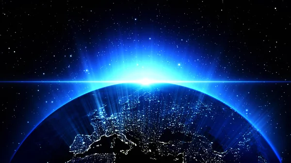 Planet Earth Güneş evren ya da boşluk, Küre ve bir bulutsu bulut galakside ile