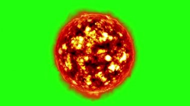 Loop Güneş evren veya alanı, yeşil ekran - Pzr