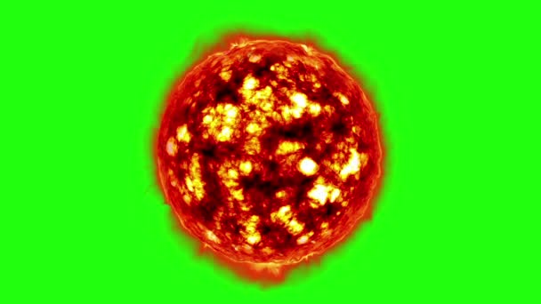 Sonne im Universum oder Raum, Sonne auf grünem Bildschirm - Schleife — Stockvideo