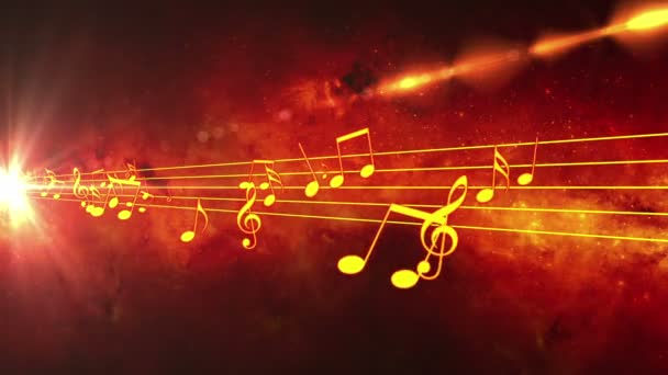 Animated background with musical notes, Music notes flowing, flying stream of Music Notes - Seamless LOOP — Stock Video