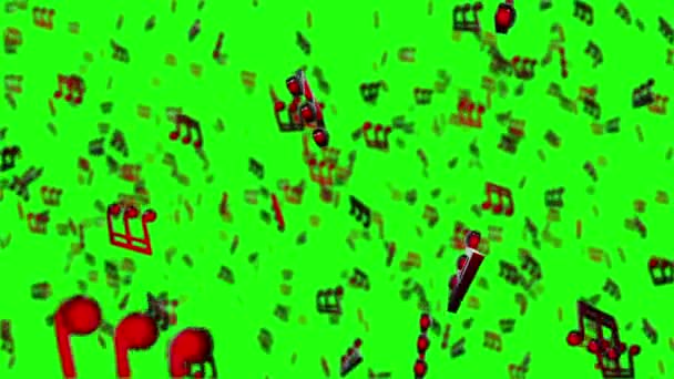 animierter Hintergrund mit Noten, Noten fließen, fliegender Strom von Noten