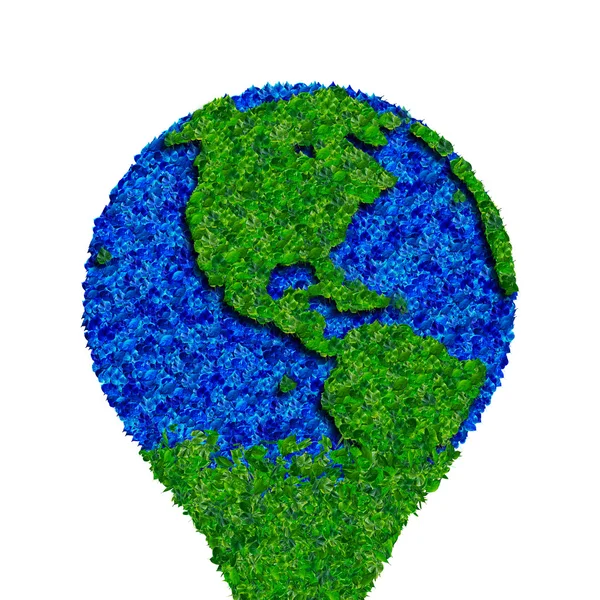 Globe made from leaves, green eco earth — Stock Photo, Image