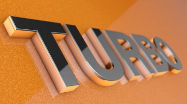 Turbo araba yazdırma işaret, etiket, rozet, amblem veya tasarım öğesinde.