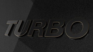 Turbo araba yazdırma işaret, etiket, rozet, amblem veya tasarım öğesinde.