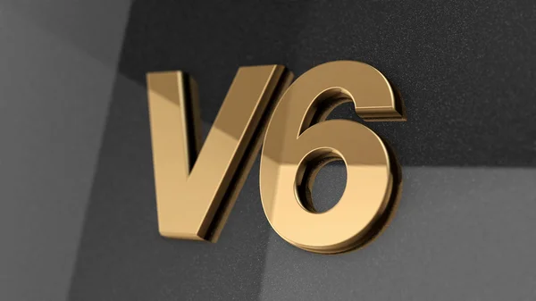 V6 tecken, etikett, badge, emblem eller design element på bil print. — Stockfoto