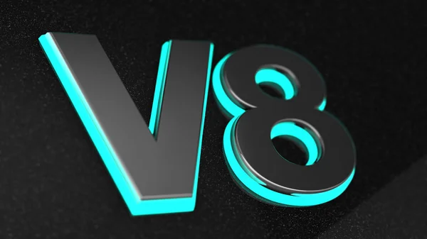 V8 işaret, etiket, rozet, amblem veya tasarım öğesi araba yazdırma.