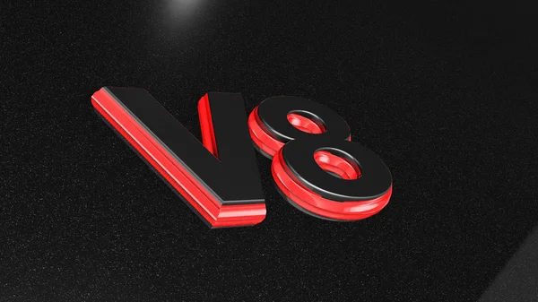 Semn V8, etichetă, insignă, emblemă sau element de design pe imprimarea mașinii . — Fotografie, imagine de stoc