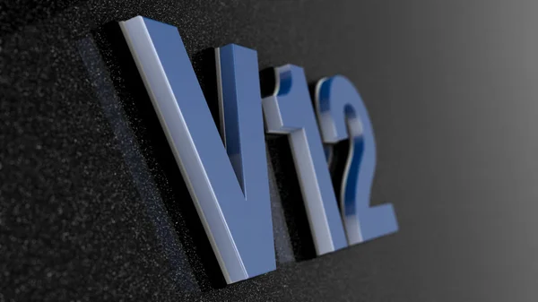 V12 sign, label, badge, emblem or design element, on car print. — Stock Photo, Image