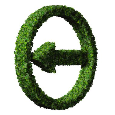 Yeşil yapraklarından yapılmış ok.