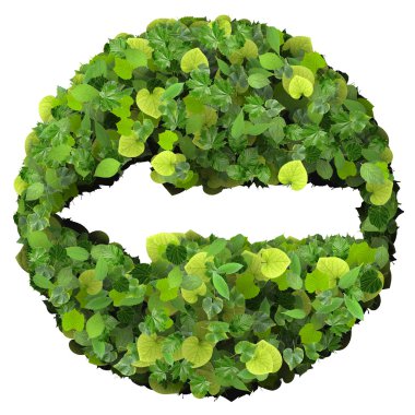 Yeşil yapraklarından yapılmış ok.