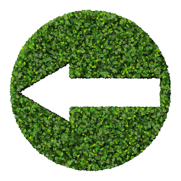 Yeşil yapraklarından yapılmış ok.