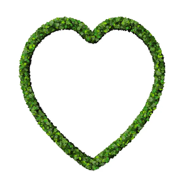 Heart made from green leaves. — Stock Photo, Image