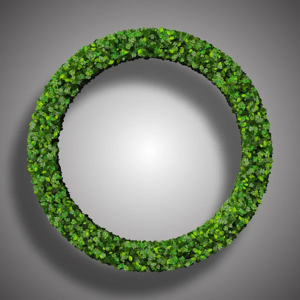 Ring aus grünen Blättern isoliert auf weißem Hintergrund. 3D-Darstellung. — Stockfoto