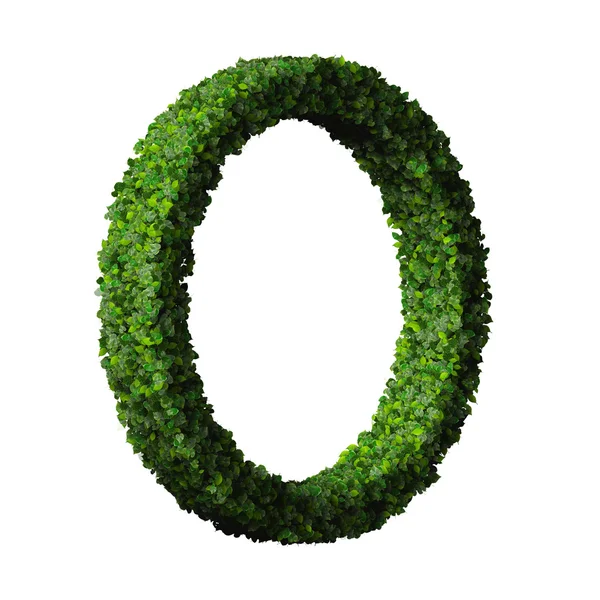 Ring made from green leaves isolated on white background. 3d render. — Stock Photo, Image