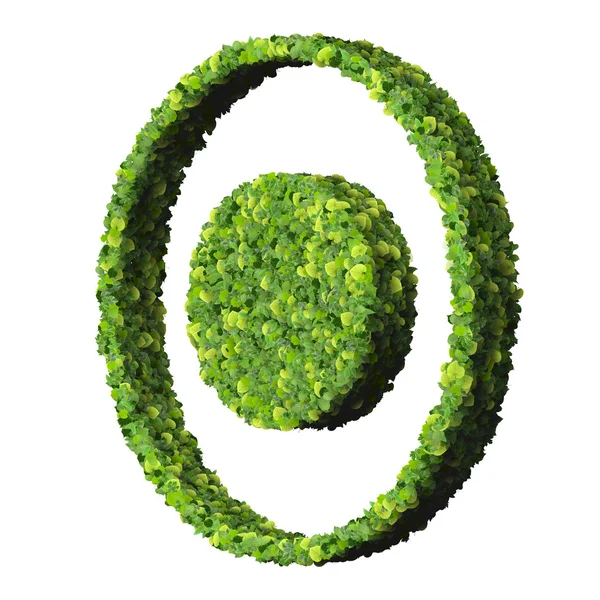 Медиа контроль записи эко иконка из зеленых листьев, изолированных на белом фоне. 3D рендеринг . — стоковое фото