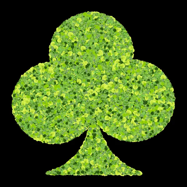 Клуб іконок еко-картки, зроблений з зеленого листя ізольовано на білому тлі. 3D візуалізація . — стокове фото
