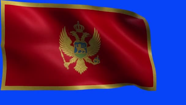 Bandera de Montenegro - bucle — Vídeos de Stock