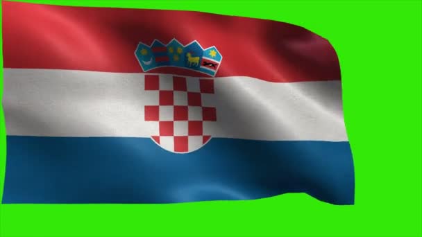 República de Croacia, Bandera de Croacia, Bandera de Croacia - LOOP — Vídeos de Stock