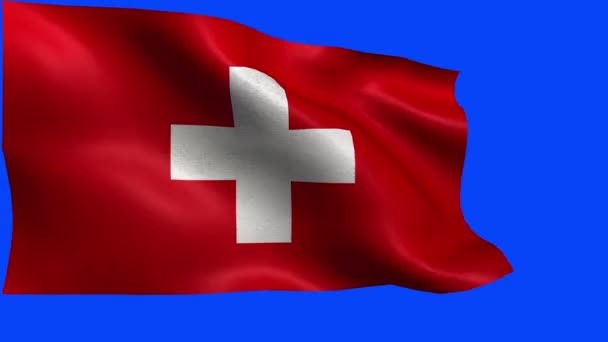 Швейцарская Конфедерация, Флаг Швейцарии, Флаг Швейцарии - LOOP — стоковое видео