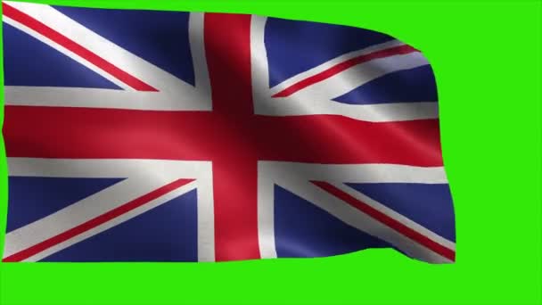 英国国旗，大不列颠及北爱尔兰联合王国的英国国旗，国旗，英国国旗-循环 — 图库视频影像