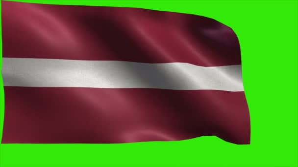 Łotwa, flaga Łotwy - pętla — Wideo stockowe
