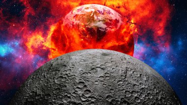 Earth yanma veya küresel bir felaket, kıyamet senaryosu sonra patlayan.