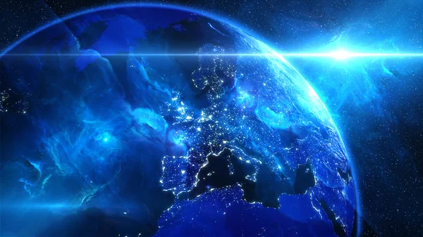 Seyyare yerküre evren veya alan, dünya ve bir bulutsu bulutlar galakside.