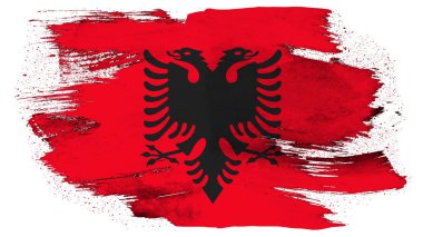 Arnavutluk, Arnavut sağlam zemin üzerine fırça ile boyanmış bayrak bayrak doku boya