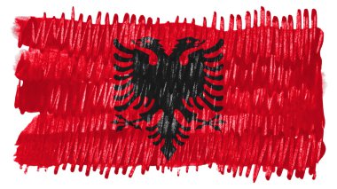 Arnavutluk, Arnavut sağlam zemin üzerine fırça ile boyanmış bayrak bayrak doku boya