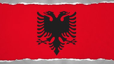 Arnavutluk, Arnavut kağıt dokusu üzerinde boyalı bayrak bayrak