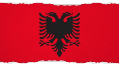 Arnavutluk, Arnavut kağıt dokusu üzerinde boyalı bayrak bayrak