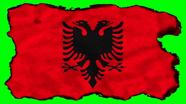 Bandera de Albania, Bandera de Albania pintada sobre papel textura — Foto de Stock