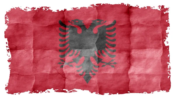 Bandera de Albania, Bandera de Albania pintada sobre papel textura — Foto de Stock