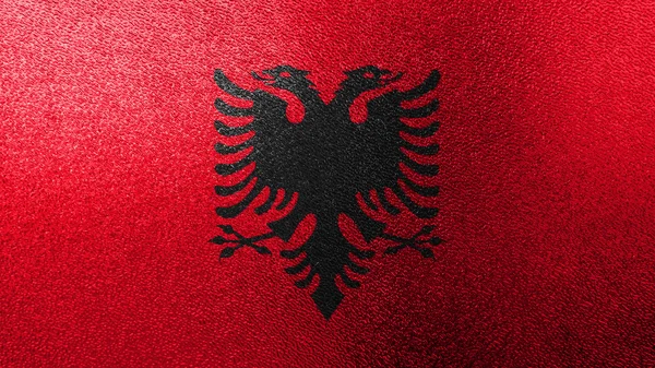 Arnavutluk, Arnavut camın üzerine boyanmış bayrak bayrak