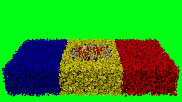 Bandeira de Andorra feita de folhas — Fotografia de Stock