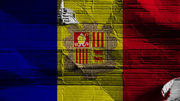 Bandiera di Andorra dipinta su texture di carta — Foto Stock