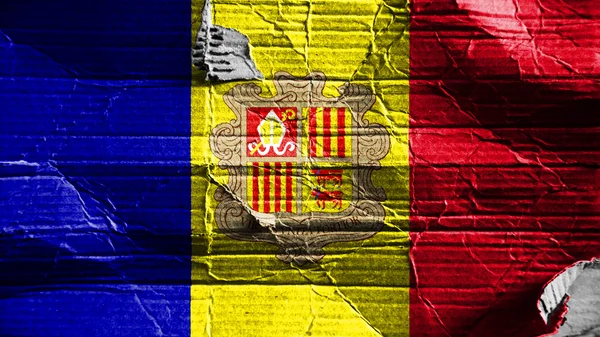 Bandera de Andorra pintada sobre papel textura —  Fotos de Stock