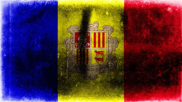 Flag of Andorra painted on paper texture — Stock Photo, Image