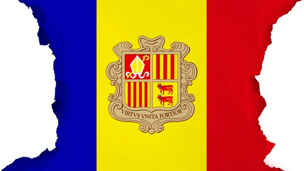 Bandera de Andorra pintada sobre papel textura — Foto de Stock