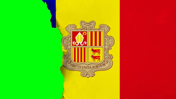 Flag of Andorra painted on paper texture — Stock Photo, Image