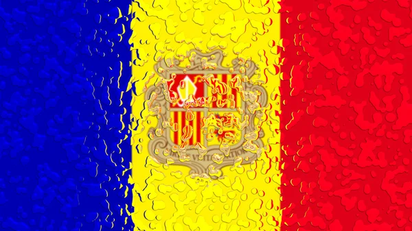 Vlag van Andorra met water druppels — Stockfoto